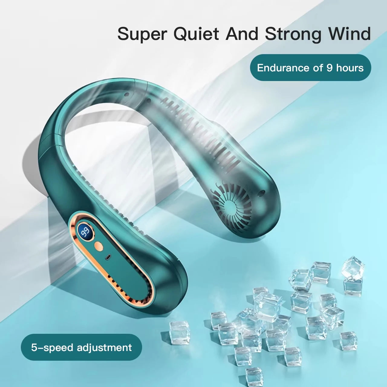AeroNeck - Le Ventilateur de Cou Portable Sans Pales (Écran Digital)