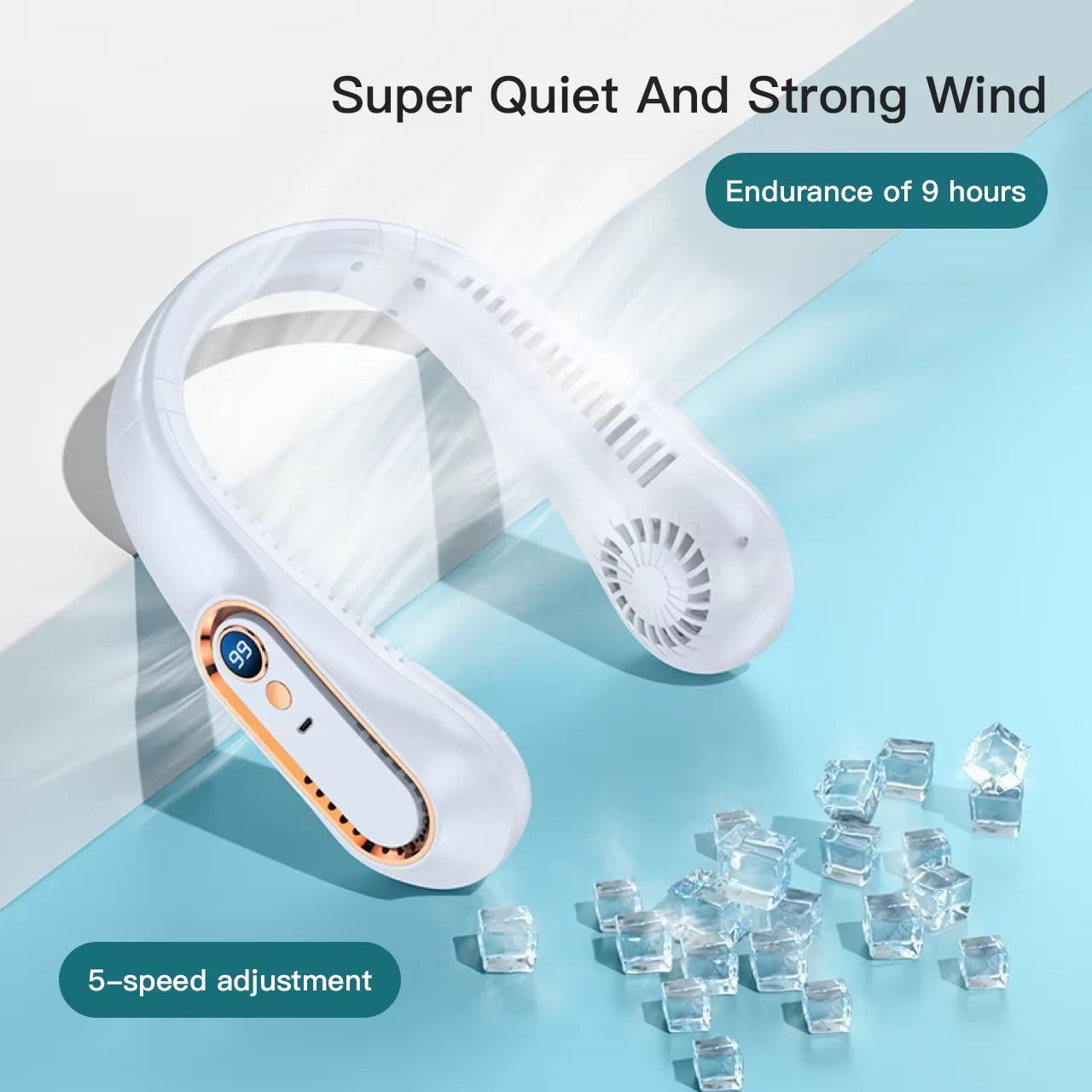 AeroNeck - Le Ventilateur de Cou Portable Sans Pales (Écran Digital)
